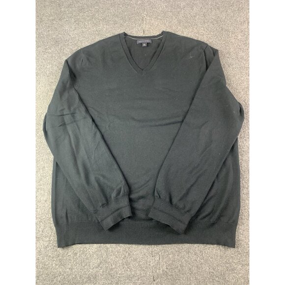 Banana Republic Mens Silk/Cotton Pullover V Neck Sweater Size XL Black - Picture 1 of 7